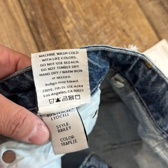 Boyish Blue Straight Leg Jeans with Gold Stitching - Picture 5 of 14